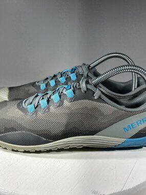 Merrell Vapor Glove 4 Barefoot Running Shoes Womens 8.5 Gray Blue Sneaker J52504